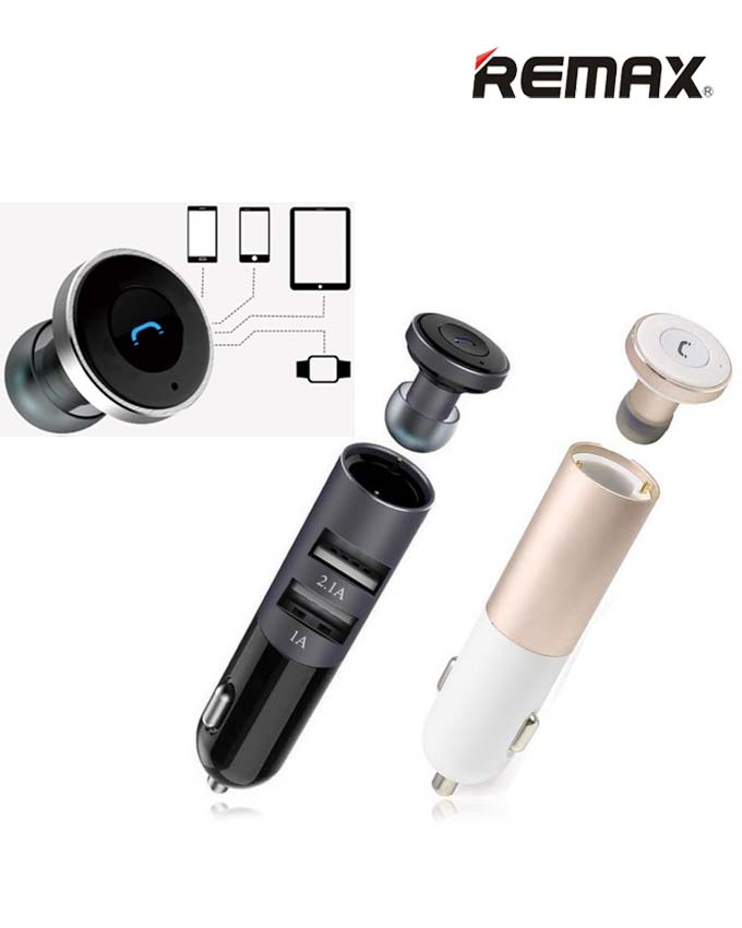 Remax RB-T11 Bluetooth Headset + 2USB Car Charger